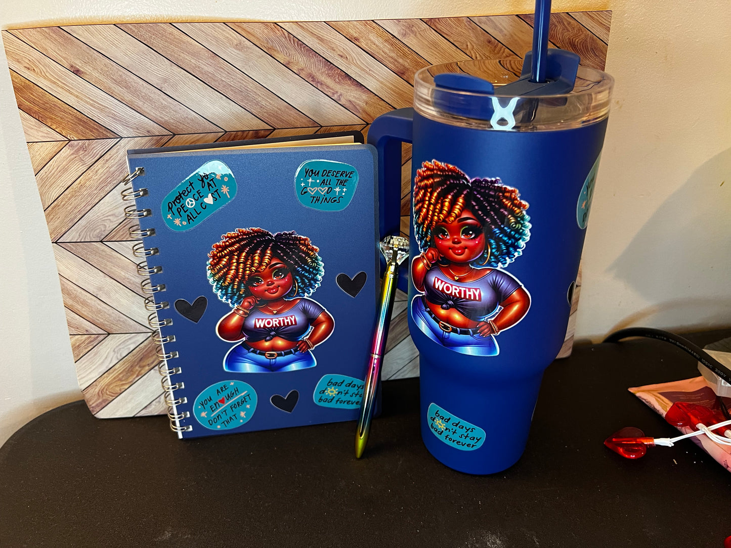 Journal with 40oz Tumbler set PRE -ORDER. Please allow 7-10 business days before ready to pick up or shipped out.